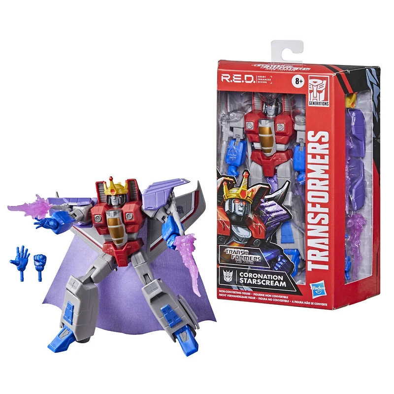 Transformers R.E.D. [Robot Enhanced Design] G1 Coronation Starscream, Non-Converting Figure, 8 and Up, 6-inch