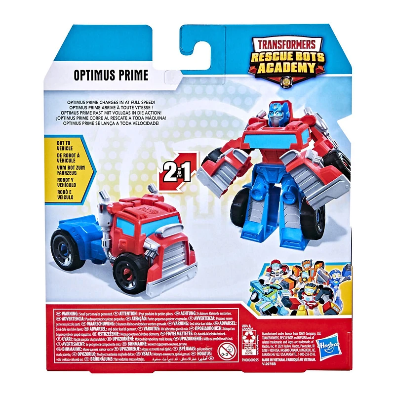 Playskool Heroes Transformers Rescue Bots Academy Optimus Prime Converting Toy, 4.5-Inch Action Figure, Toys for Kids Ages 3 and Up