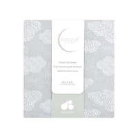 Drap-housse de couchette de rêve Just Born - nuages gris.