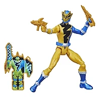 Power Rangers Dino Fury, Ranger doré, figurine articulée de 15 cm inspirée de la série, avec clé Dino Fury et accessoire