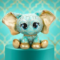P.Lushes Designer Fashion Pets Bella L'Phante Limited Edition Elephant Stuffed Animal, Turquoise/Gold, 6"