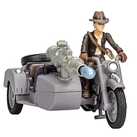 Indiana Jones Worlds of Adventure Indiana Jones with Motorcycle and Sidecar Toy, 2.5 Inch, Indiana Jones Toys