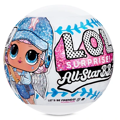 Poupées scintillantes de base-ball L.O.L. Surprise All-Star B.B.s série 1 sport avec 8 Surprises