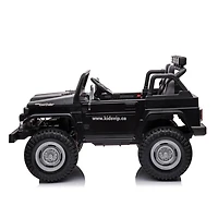 KIDSVIP Camion porteur sous licence Toyota Land Cruiser 2 places pour enfants 4X4 24V avec RC - Noir