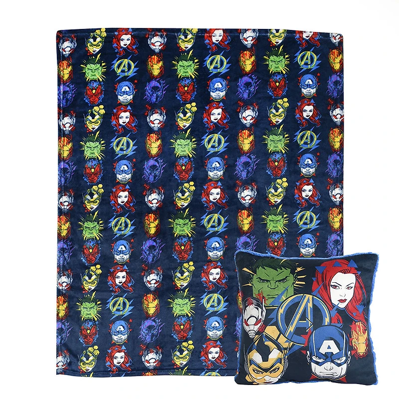 Marvel Avengers 2 Piece Throw and Cushion Set