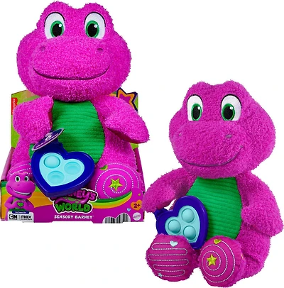 Jouet sensoriel en peluche Le monde de Barney de Fisher-Price avec activités d'éveil pour les tout-petits