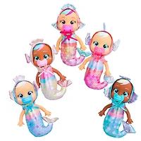 Cry Babies Tiny Cuddles Mermaids Kaia - 9" Baby Doll | Metallic Pajamas with Mermaid Tail