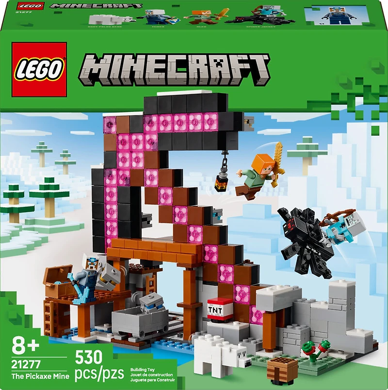 LEGO Minecraft La Mine de la Pioche, Décoration de Salle de Jeu, Jouet de Construction de Pioche, Cadeau de Construction de Jeu Vidéo 21277