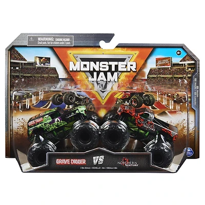 Monster Jam, Monster trucks officiels en métal moulé Grave Digger Vs. Northern Nightmare, échelle 1:64