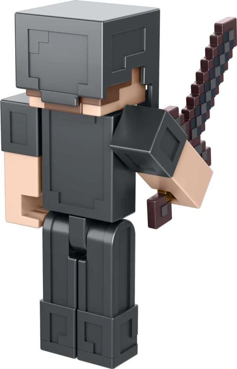 Minecraft Figurine Steve en armure Netherite