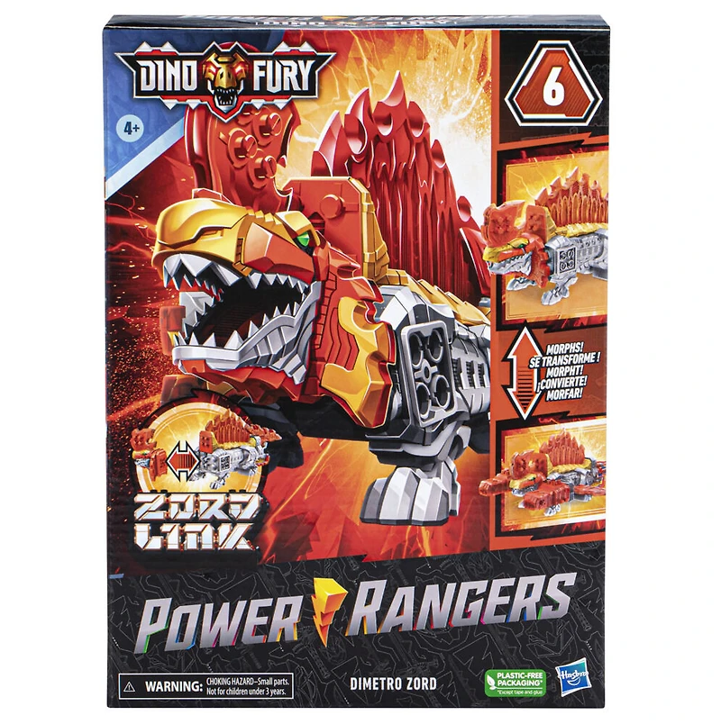 Power Rangers Dino Fury Dimetro Zord (orange), figurine articulée,  jouet Power Rangers pour filles et garçons, à partir de 4 ans