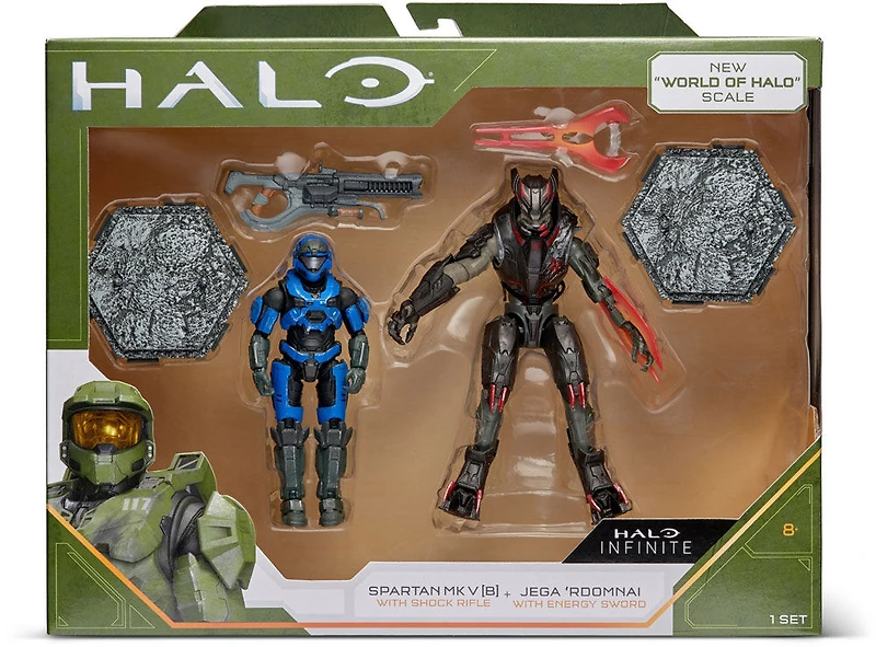 Halo - paquet de 2 figurines de 9,5 cm - Spartan MK. V vs Spartan Killer Jega Rdomnai