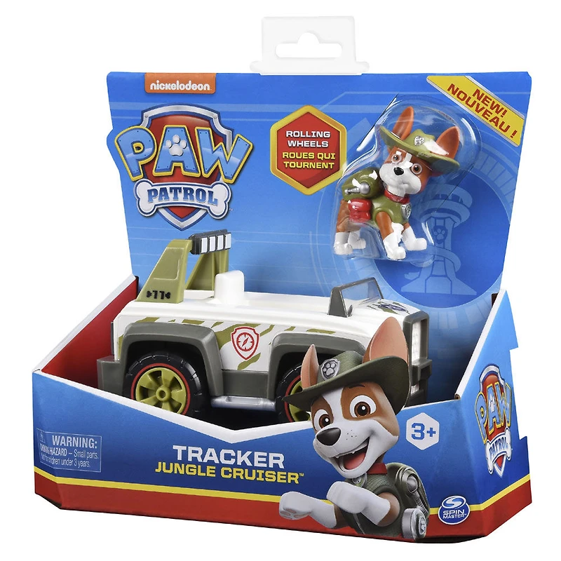 PAW Patrol, Jungle Cruiser de Tracker avec figurine à collectionner, pour les enfants à partir de 3 ans
