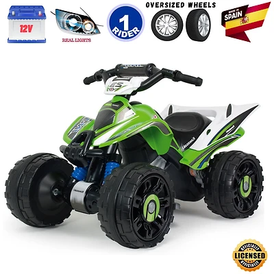 KidsVip Injusa 12V Kawasaki VTT/Quad porteur