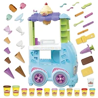 Play-Doh Kitchen Creations Ultimate Ice Cream Truck Playset, Jumbo Kitchen Food Truck Toy for Kids 3 Years and Up with 27 Accessories, 12 Cans, Realistic Sounds