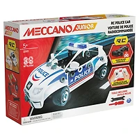 Meccano Junior, RC Police Car with Working Trunk and Real Tools, Toy Model Building Kit