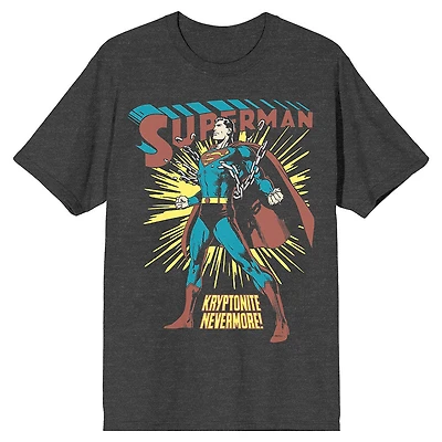 DC Comics Superman Kryptonite Ancien Gris T-Shirt