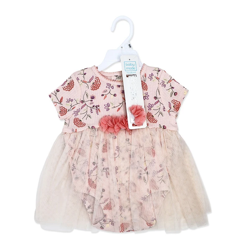 Baby Mode Ensemble barboteuse tutu 2 pièces : rose floral
