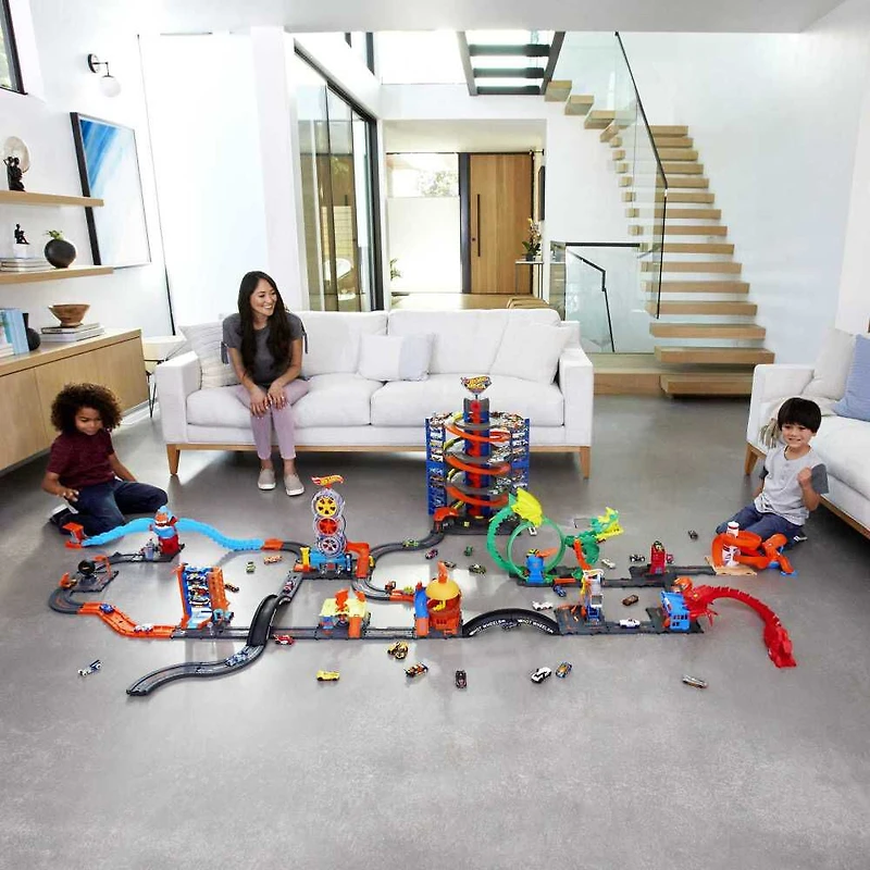 Hot Wheels - Track Builder Unlimited - Coffret Cascades bidon d'essence