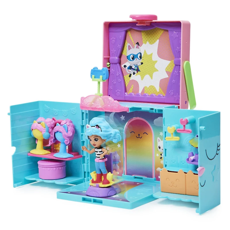 Gabby's Dollhouse, Coffret de jeu transportable Dressing arc-en-ciel avec poupée Gabby