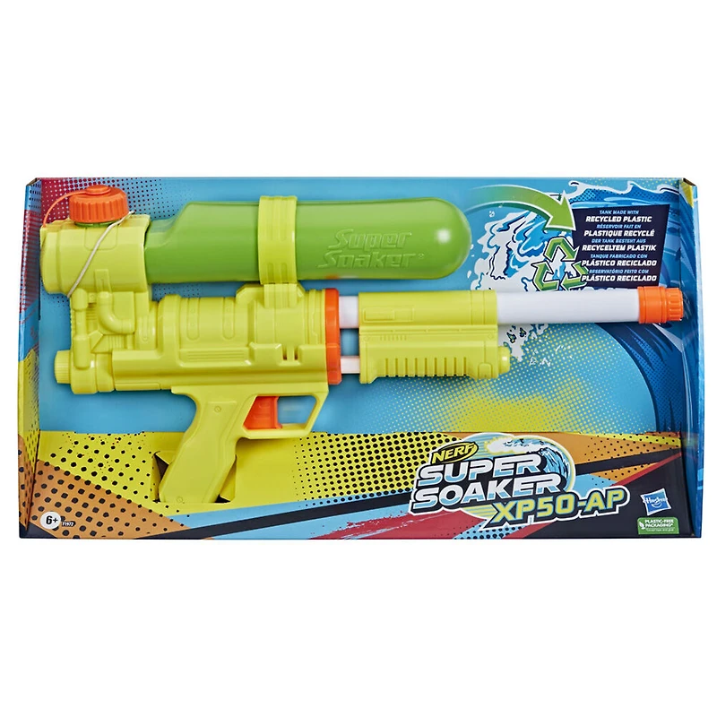 Nerf Super Soaker, blaster à eau XP50-AP  jet d'eau continu à air comprimé