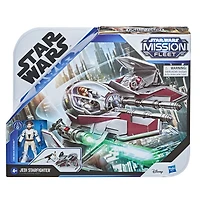 Star Wars Mission Fleet Stellar Class Obi-Wan Kenobi Jedi Starfighter 2.5-Inch-Scale Figure and Vehicle