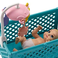 Coffret de jeu poupée Barbie ​Skipper avec chaise haute et bébé qui change de couleur