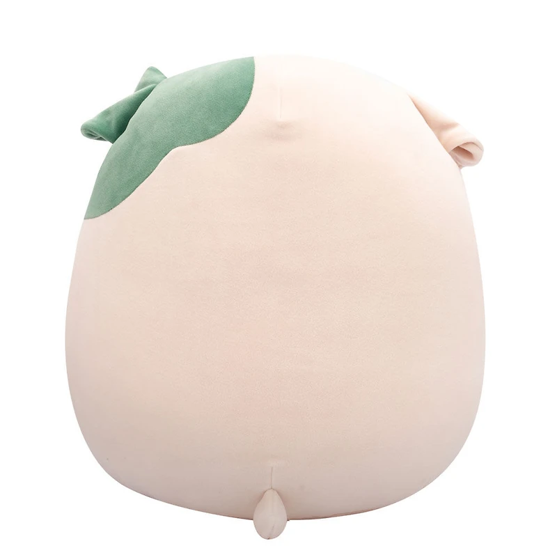 Peluche Squishmallows 12" - Augustine le bouledogue crème et vert avec ventre en tricot torsadé gaufré vert