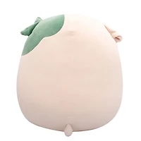 Peluche Squishmallows 12" - Augustine le bouledogue crème et vert avec ventre en tricot torsadé gaufré vert