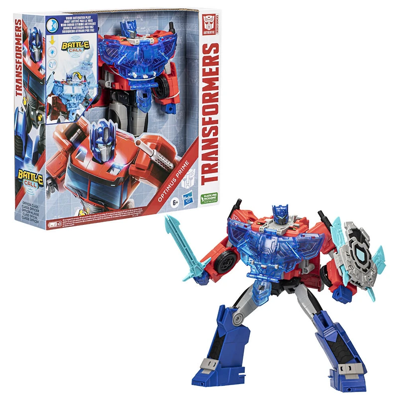Transformers Battle Call Officer, figurine Optimus Prime à conversion classe Officier de 25 cm, jouets pour enfants, à partir de 6 ans