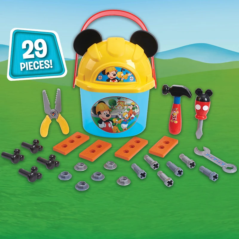 Disney Junior Mickey Mouse Handy Helper Tool Bucket, 25-pieces