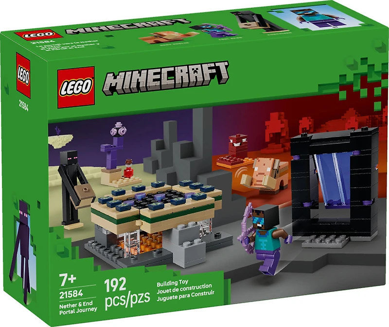 LEGO Minecraft Le Portail vers le Nether et l'End - Ensemble de Produit de Jeu - Cadeau de Jeu de Construction 21584