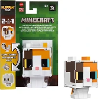 Minecraft Flippin' Figs Figures Collection Calico Cat + British Shorthair Cat