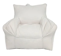 Pouf Kvell en velours côtelé ivoire
