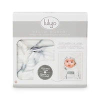 Lulujo - Hello World Blanket Set - Marble