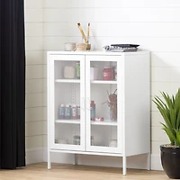 Crea Meuble de rangement avec portes grillagées en métal Blanc solide