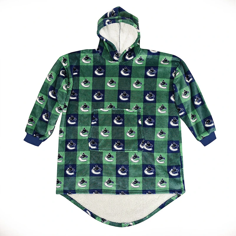 Couverture portable surdimensionnée à capuchon en sherpa des Canucks de Vancouver de la LNH taille unique