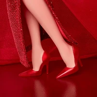 Barbie Signature Collectible Doll for Mattel 80th Anniversary, Glittery Red Tulle Gown, Blonde Hair