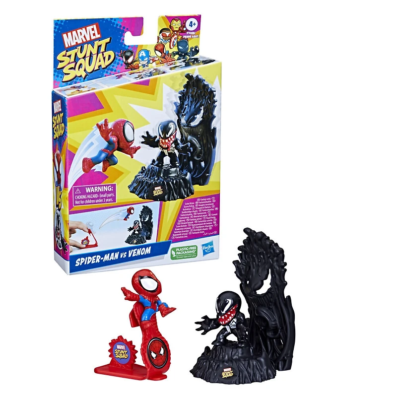 Marvel Stunt Squad, Spider-Man contre Venom, coffret de figurines de 3,5 cm