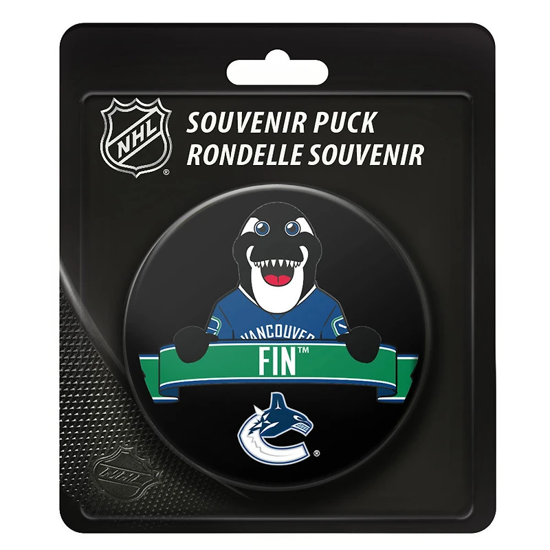 Rondelle avec logo de la mascotte Fin LNH Canucks de Vancouver