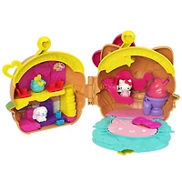 Coffret​ Burger Hello Kitty (12,5 cm) avec 2 Mini-Figurines Sanrio, Carnet de Notes et Accessoires