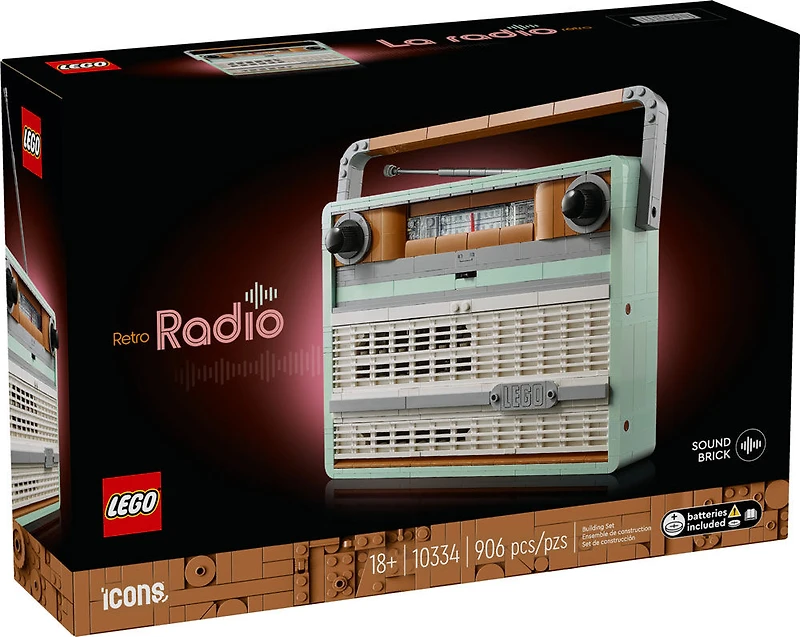 LEGO Icons Retro Radio Building Set for Adults - Home Decor for Bedroom and Living Room - 10334
