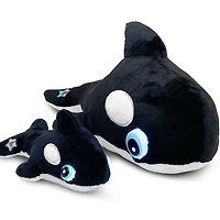 NightBuddies and BabyBuddies Set of 15" and 5" Plush Orca Black Light-Up Eyes