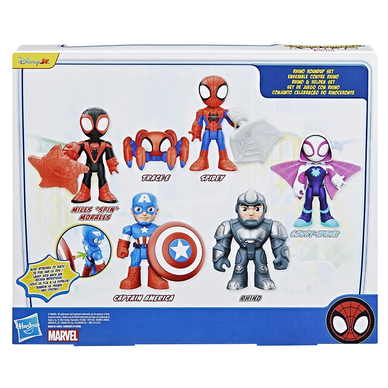 Marvel Spidey et ses Amis Extraordinaires Ensemble contre Rhino, pack de figurines Spider-Man - Notre exclusivité