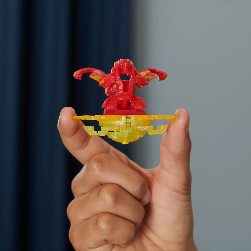 Bakugan, Special Attack Flame, figurine articulée personnalisable rotative et cartes à collectionner