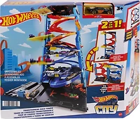 Hot Wheels- Ville - Coffret de jeu - Tour Spirale transformable