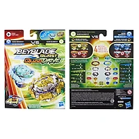 Beyblade Burst QuadDrive, Pack de 2 toupies de compétition Magma Roktavor R7 et Gilded Balderov B7