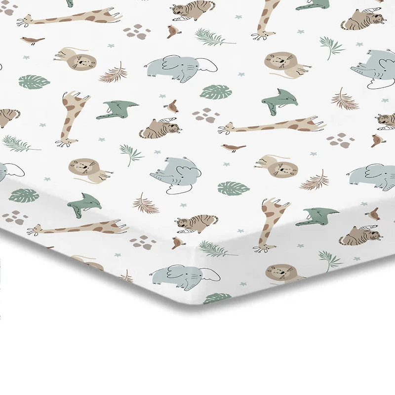 Koala Baby 1 Pack Flannel Playpen Sheet Safari
