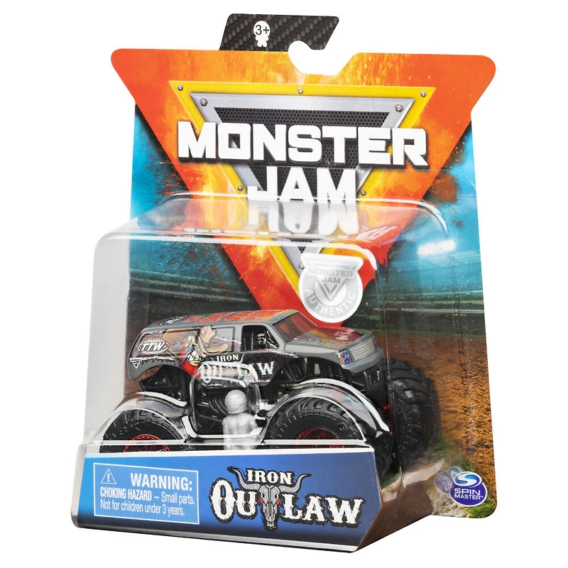 Monster Jam, Official Iron Outlaw Monster Truck, Die-Cast Vehicle, Arena Favorites Series, 1:64 Scale
