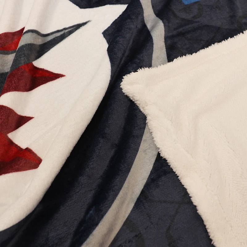 Couverture en polaire Sherpa à motif sportif des Jets de Winnipeg de la LNH(50 x 60)